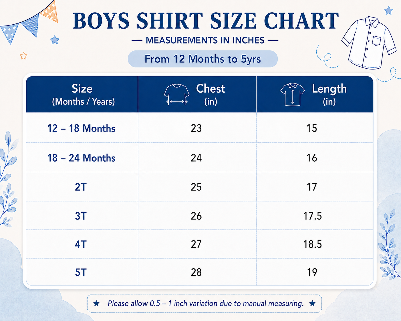 Baby boy shirt - printed 1-5yrs