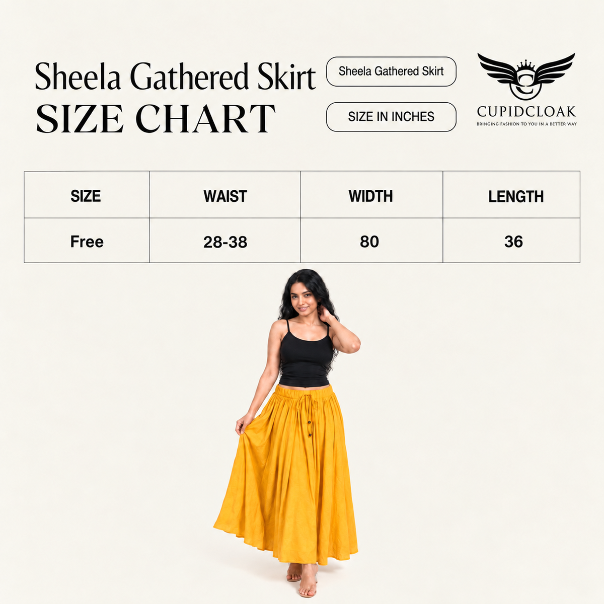 SHEELA Gathered Skirt (free size)