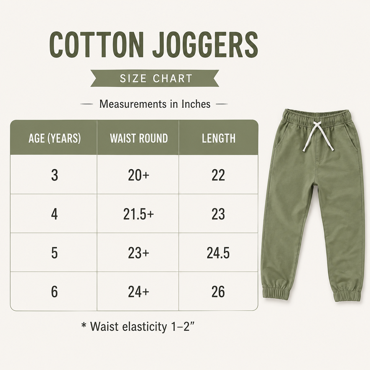 Boys cotton joggers 3-6yrs
