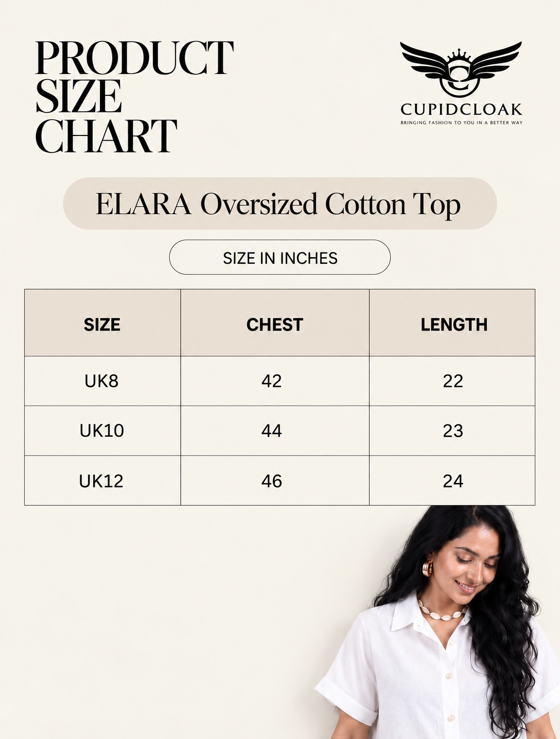 ELARA Soft Cotton Oversized Top / Shirt