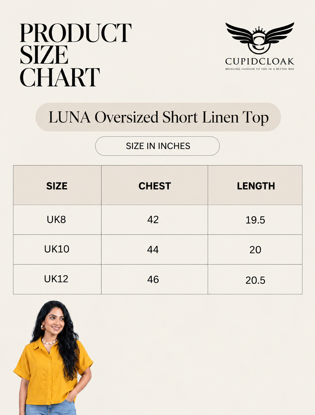 LUNA Oversized Short Linen Top