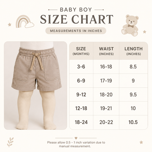 Baby boy cotton shorts 3m-24m