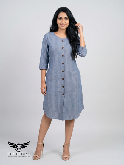ELZA striped dress - 3/4 sleeve