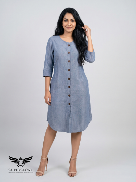 ELZA striped dress - 3/4 sleeve