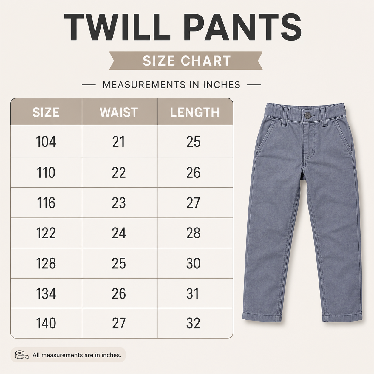 Baby boy cotton pants 3-12yrs