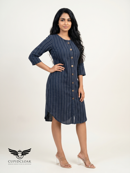 ELZA striped dress - 3/4 sleeve