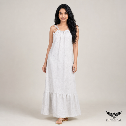 LUMI Maxi Dress with draw cord neck