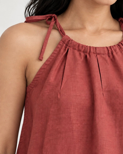LUMI Maxi Dress with draw cord neck