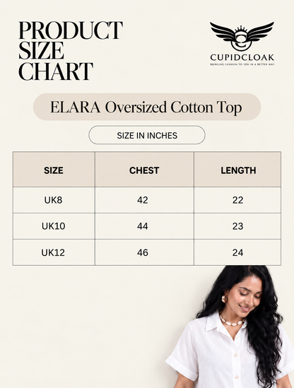 ELARA Soft Cotton Oversized Top / Shirt