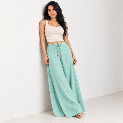 TAWNY DRIFT Soft Cotton Wider-Leg Pants