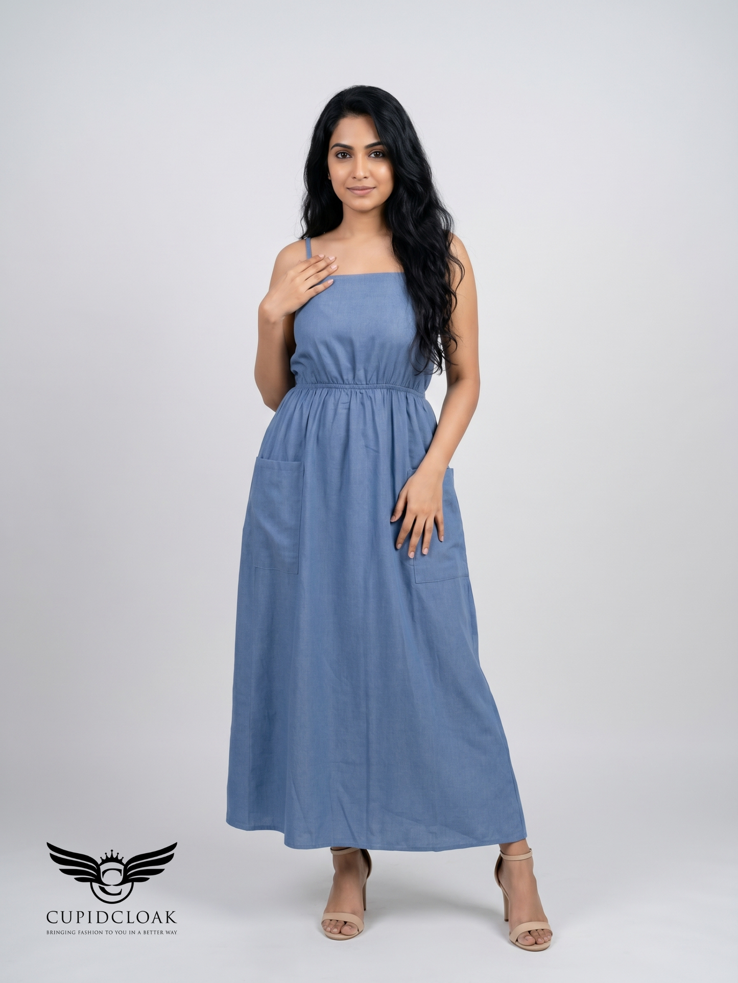 SCRUNCHY Maxi Strap Dress