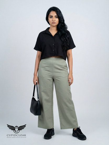 MEGHAN Oversized Crop Shirt